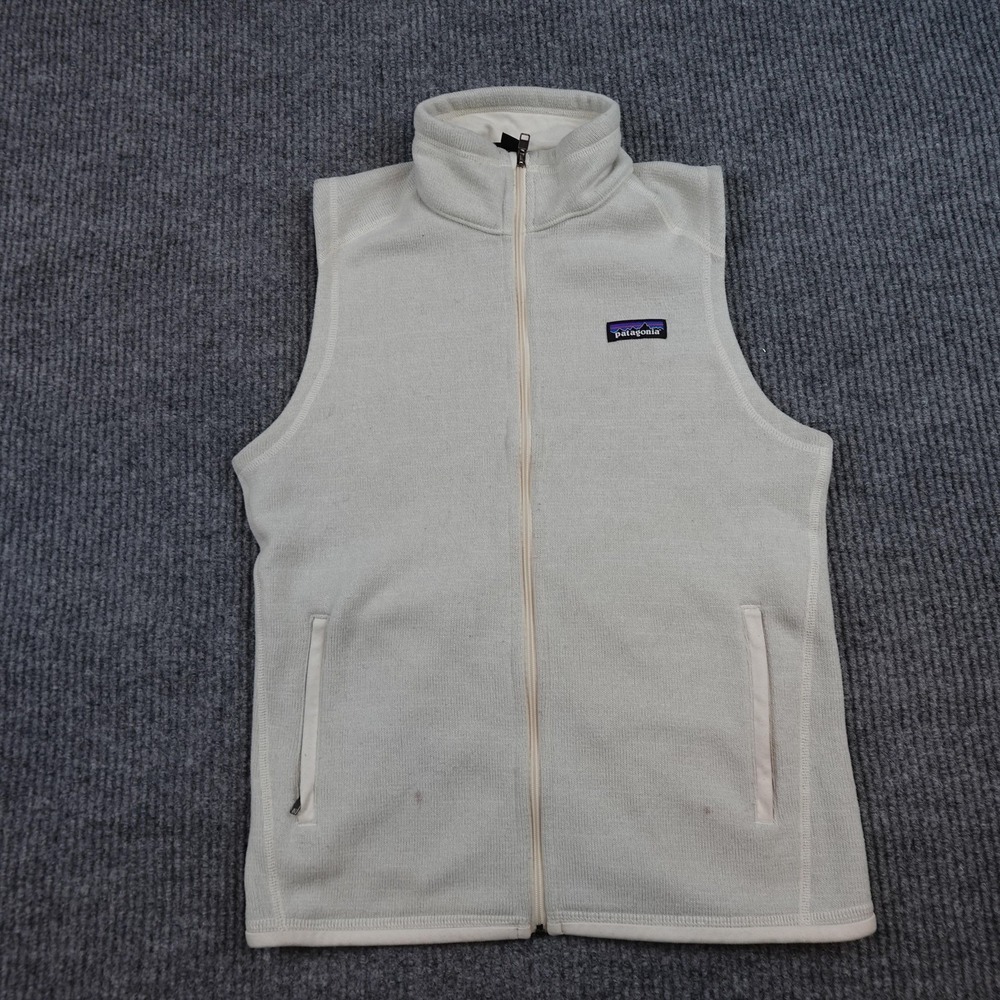 Patagonia Better Sweater Vest Womens Medium White Fleece Full Zip Outdoor